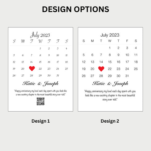 Calendar Anniversary Acrylic Plaque