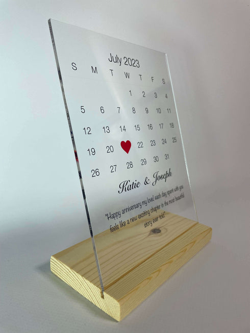 Calendar Anniversary Acrylic Plaque