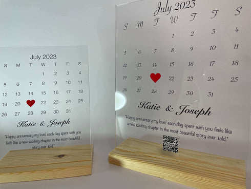 Calendar Anniversary Acrylic Plaque