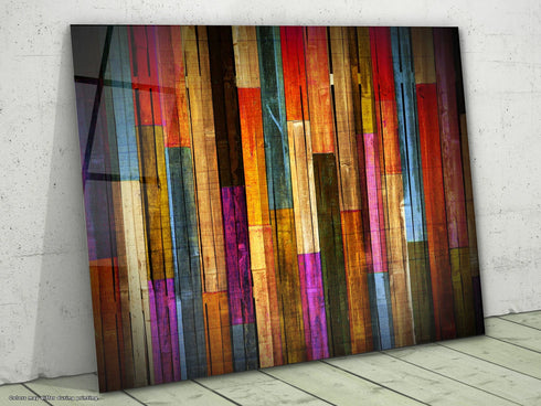 Colorful Wooden Glass Wall Art Durable Glass Printing Art Wall Hangings Modern Glass Art Large Glass Panel