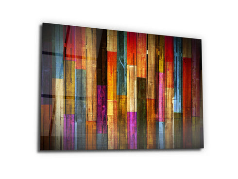 Colorful Wooden Glass Wall Art Durable Glass Printing Art Wall Hangings Modern Glass Art Large Glass Panel