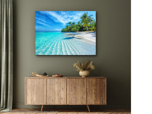 Sea Glass Wall Art Ocean Glass Wall Art Tempered Large Glass Wall Art Housewarming Gift Sea Glass Art Printing Seascape Wall Art