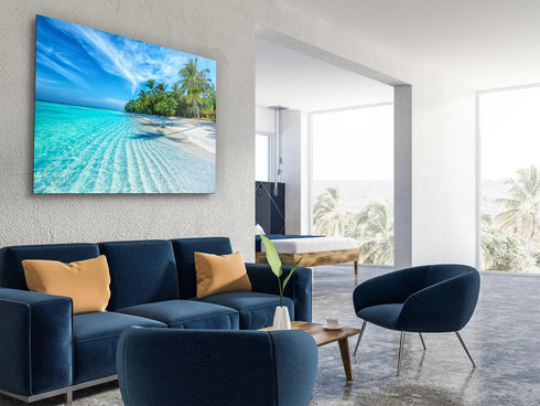 Sea Glass Wall Art Ocean Glass Wall Art Tempered Large Glass Wall Art Housewarming Gift Sea Glass Art Printing Seascape Wall Art