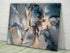 Glass Wall Art Gift, Housewarming italian art glass Tempered Glass Art Blue Gray Abstract Fluid Marble Glass Art Glass Printing