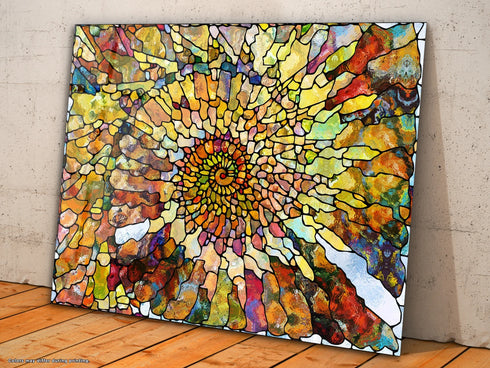Golden Flowers Glass Wall Art Large Wall Decor Housewarming Gift Glass Art Modern Tempered Glass