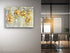 Golden Flowers Glass Wall Art Large Wall Decor Housewarming Gift Glass Art Modern Tempered Glass