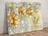 Golden Flowers Glass Wall Art Large Wall Decor Housewarming Gift Glass Art Modern Tempered Glass