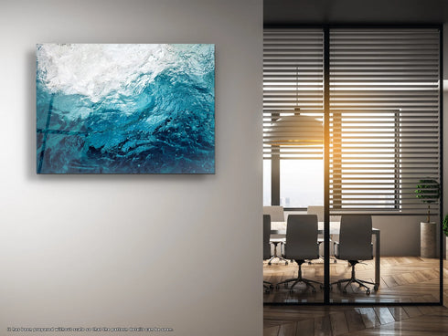 Waves Glass Wall Art Ocean Glass Art Tempered Large Glass Wall Art Housewarming Gift Ocean Wall Decor Glass Art Printing