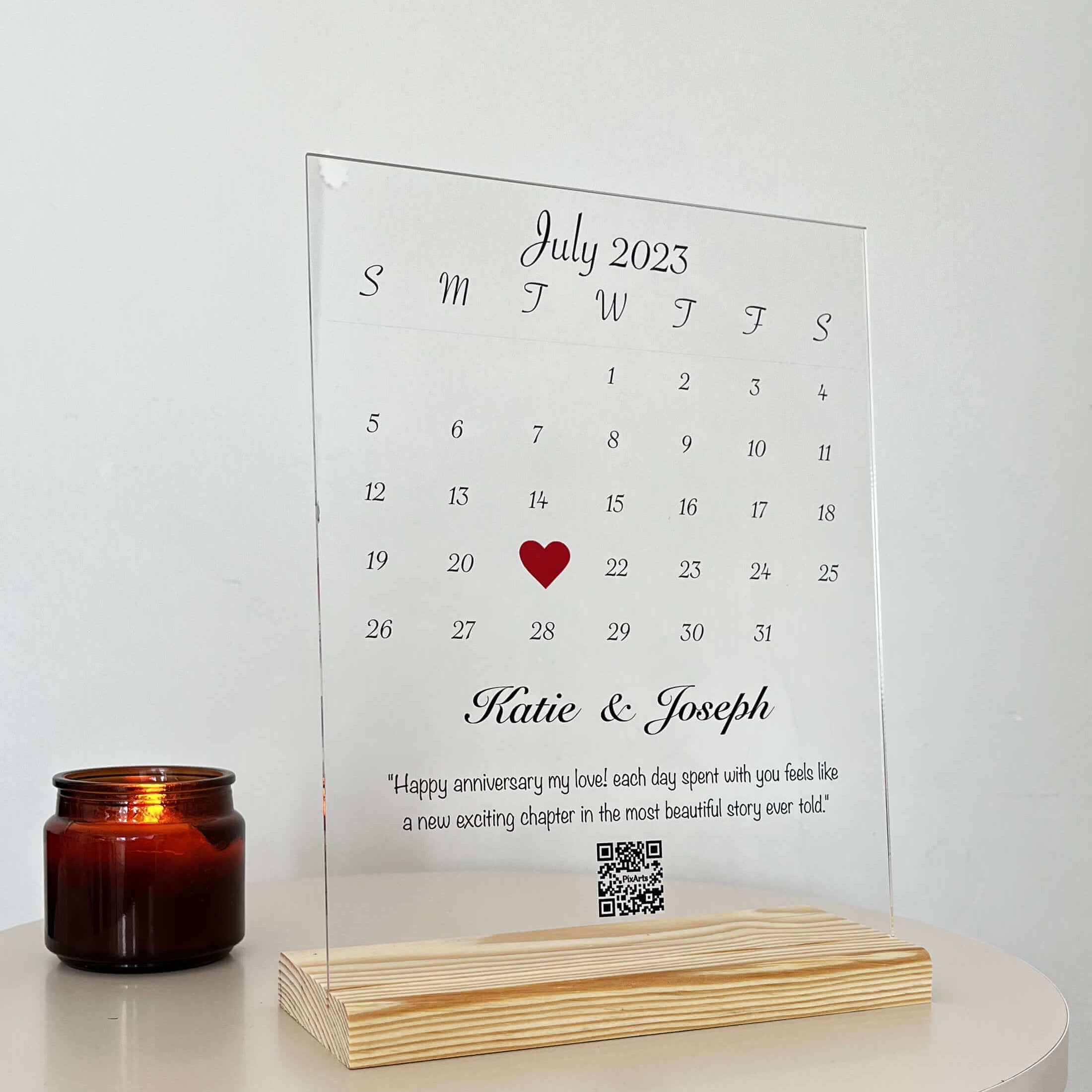 Calendar Anniversary Acrylic Plaque – PixArts